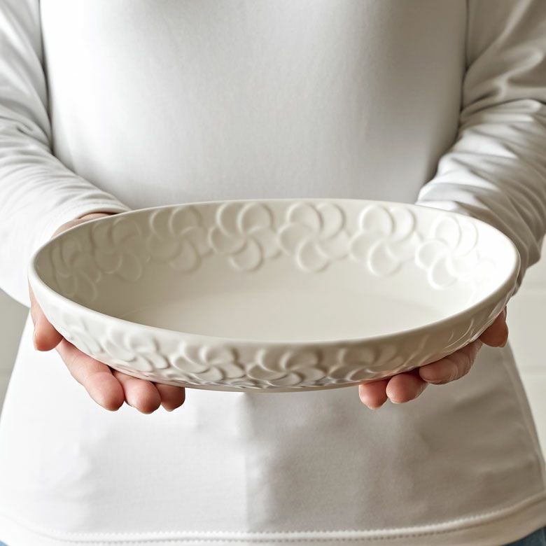 プレート プルメリア オーバルボウル 楕円皿 約 W 25cm D 17cm H 5cm