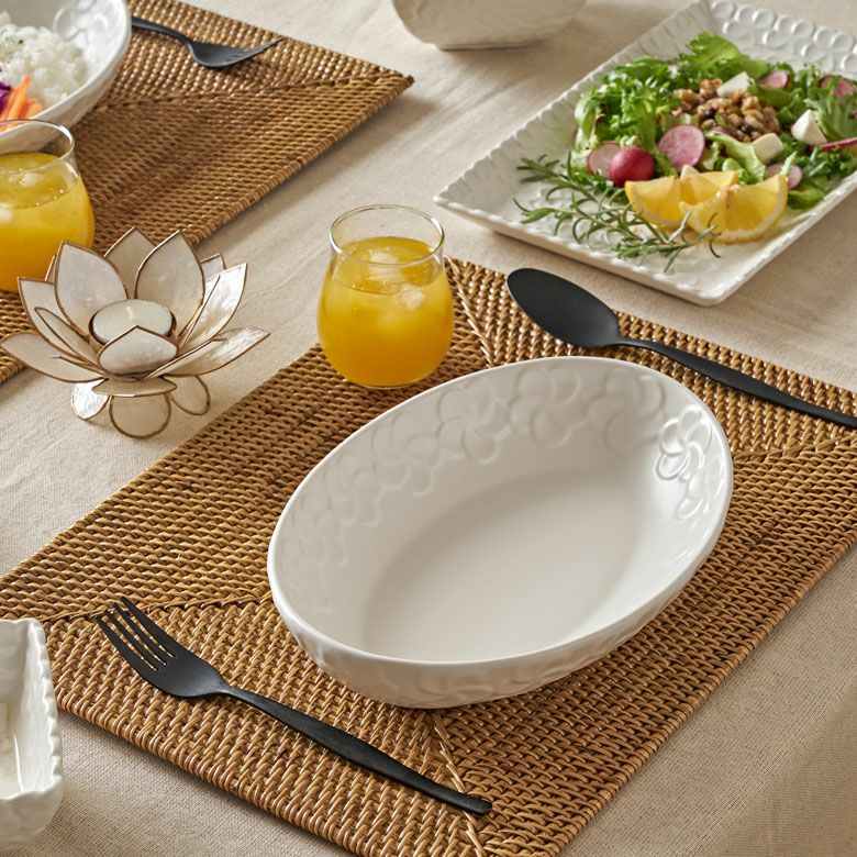 プレート プルメリア オーバルボウル 楕円皿 約 W 25cm D 17cm H 5cm