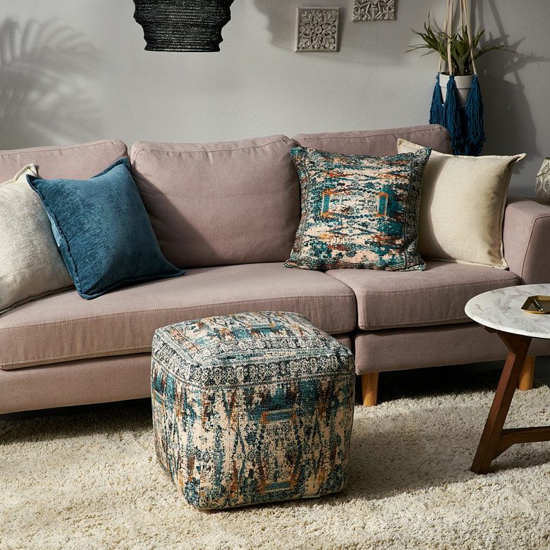 プフ クッション オットマン スツール オールドキリム風 正方形 約 W