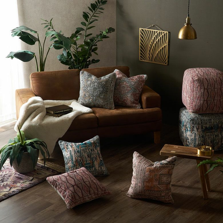 プフ クッション オットマン スツール オールドキリム風 正方形 約 W