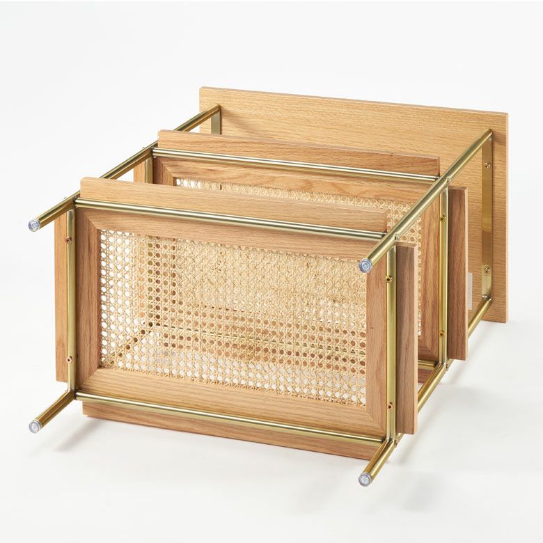 シェルフ 3段 オープンシェルフ ラック 収納棚 棚 ラタン 籐 ウッド