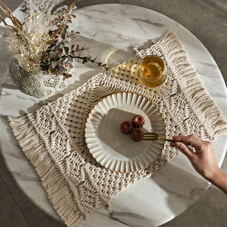 ランチョンマット マクラメ編み マクラメロープ プレイスマット 約 W