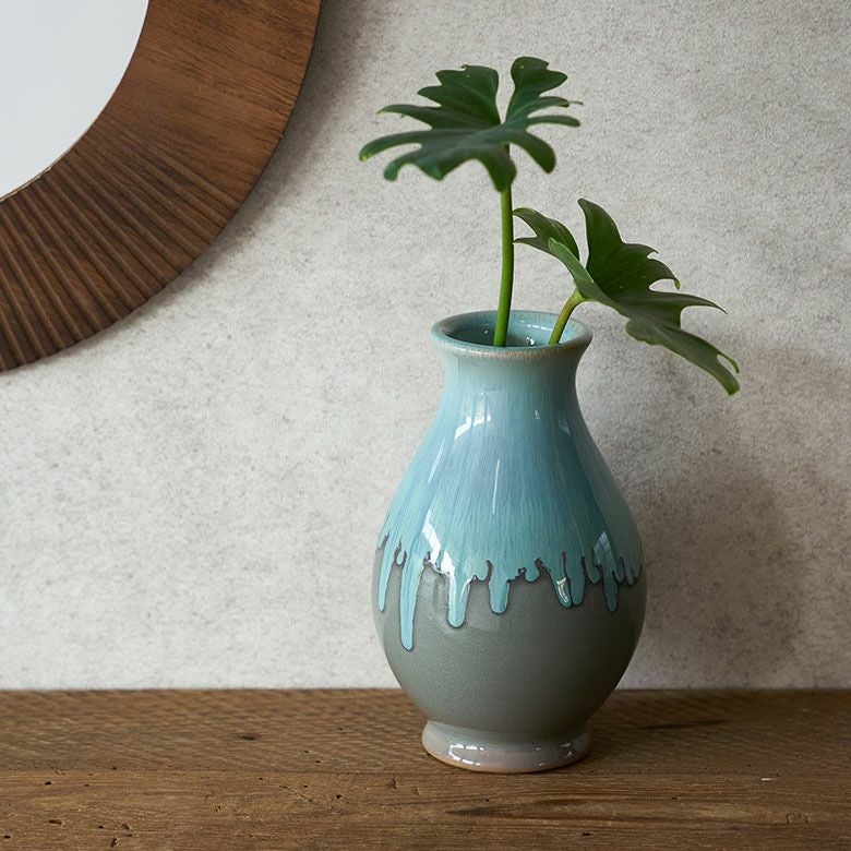 フラワーベース 花瓶 花びん 水入れ可 約 W 12cm D 12cm H 20cm 陶器