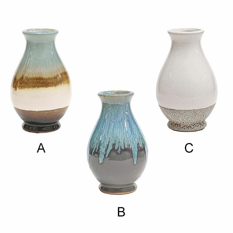 フラワーベース 花瓶 花びん 水入れ可 約 W 12cm D 12cm H 20cm 陶器