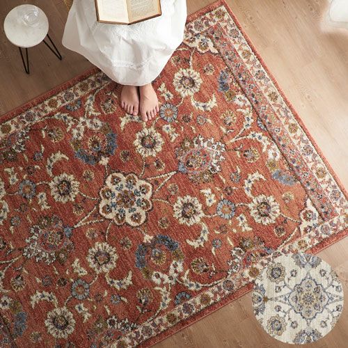 ラグ ラグマット ウィルトン織 フラワー 花柄 花 エジプト製 約 ...