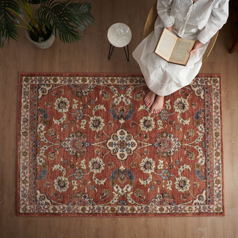 ラグ ラグマット ウィルトン織 フラワー 花柄 花 エジプト製 約 130