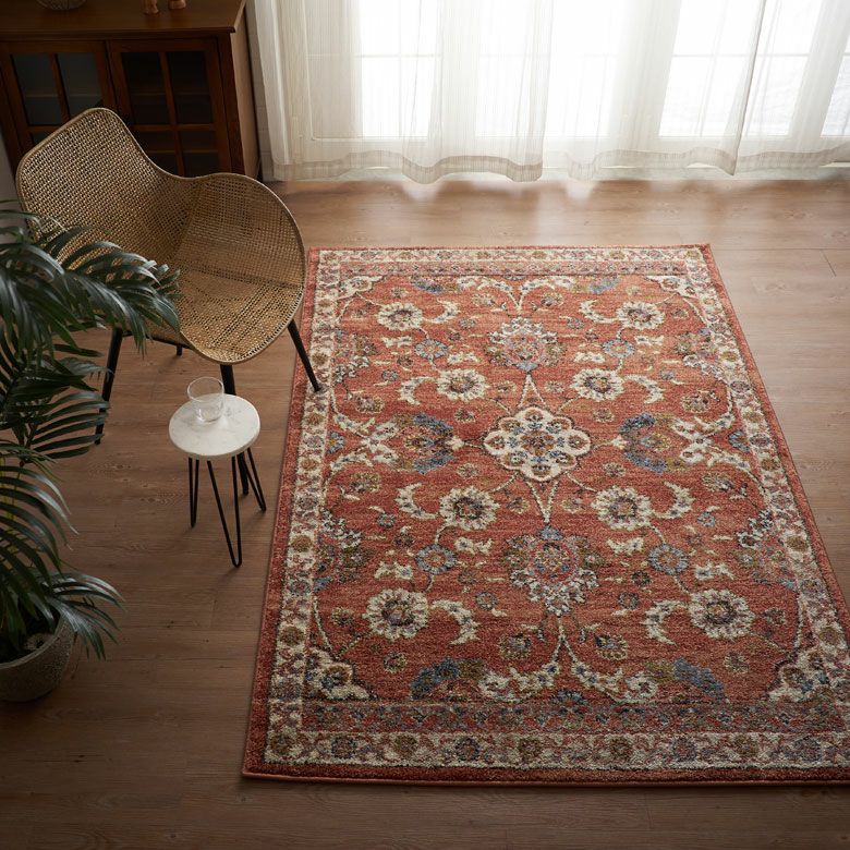 ラグ ラグマット ウィルトン織 フラワー 花柄 花 エジプト製 約 130