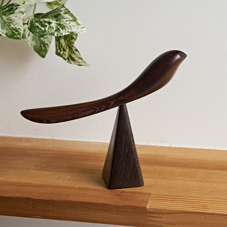 靴べら シューホーン 小鳥 子鳥 木製 天然木 ウッド 鉄刀木 タガヤサン