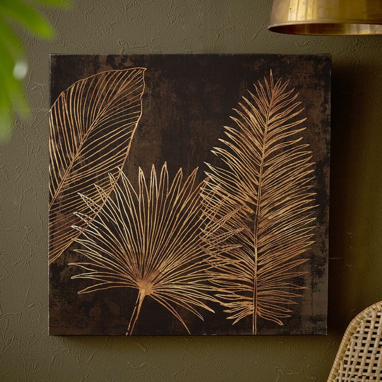 アートパネル 葉 リーフ トロピカル キャンパス パネル 約 W 40cm D