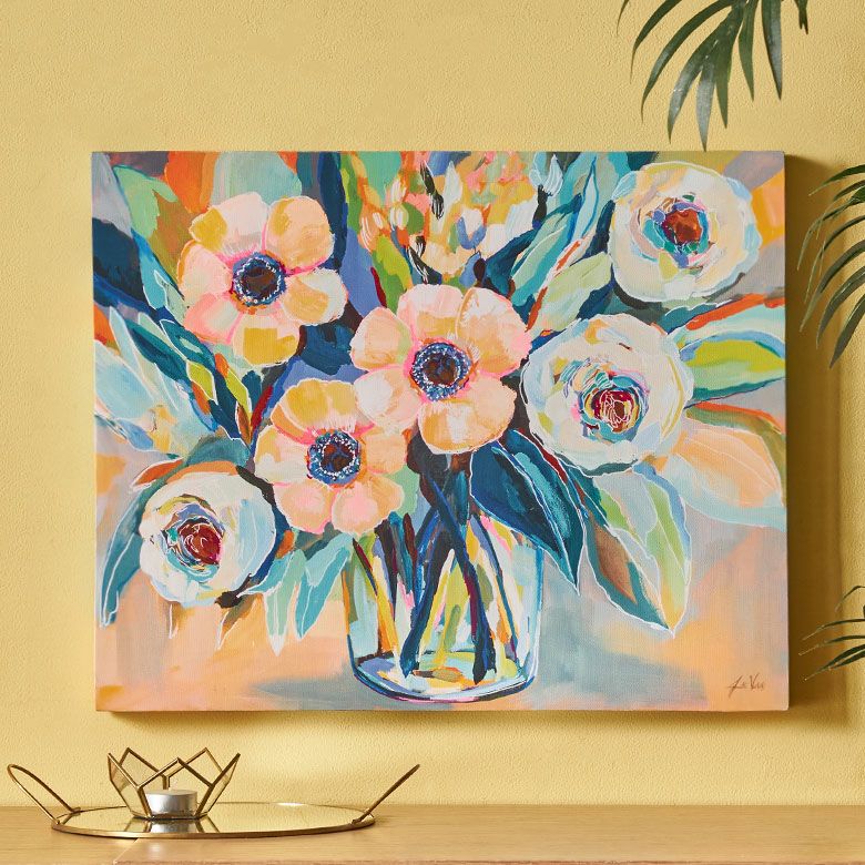 アートパネル　アート　絵画　絵　ポスター　壁掛け　女性　フラワー　グラフィック アートパネル フラワー 花 ブーケ キャンパス パネル 約 W 50cm D 40cm