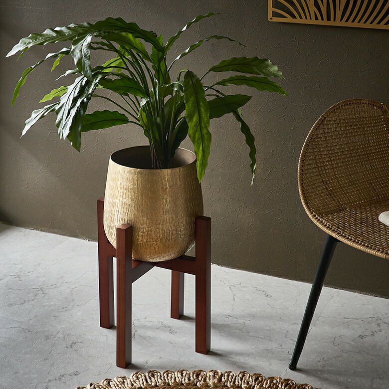 プランタースタンド スタンド Mサイズ ウッド 木製 直径 24cm 高さ