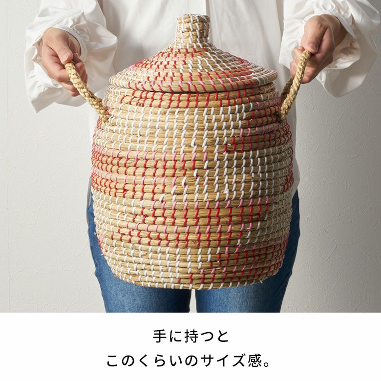 バスケット ふた付き 持ち手付き かごバスケット シーグラス 約 W 30cm