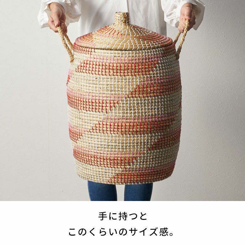 バスケット ふた付き 持ち手付き かごバスケット シーグラス 約 W 41cm