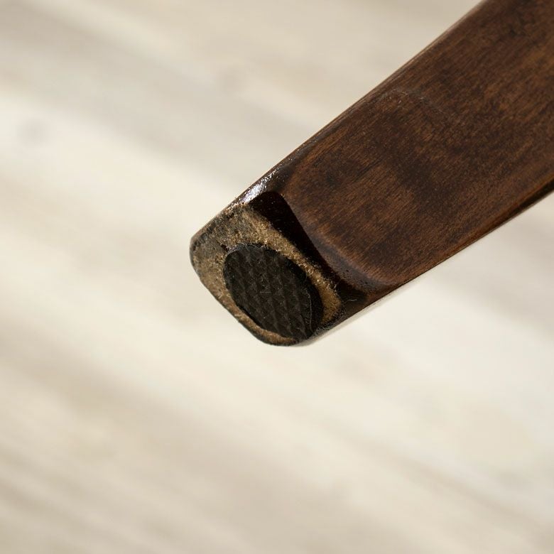 スツール円形ラウンド木製猫脚レザー座面高さ40cmブラウン茶[91335]【丸椅子イスチェアリサイクルレザーアンティーク調レトロおしゃれヴィンテージクラシック】