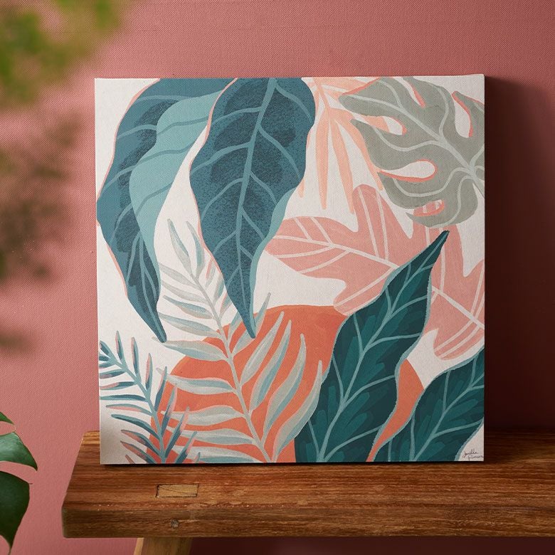 アートパネル ボタニカル キャンパス パネル 約 W 40cm D 40cm H 2.7cm