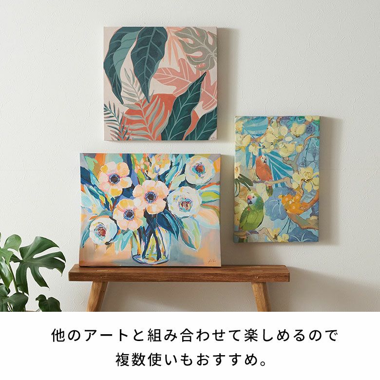 アートパネル ボタニカル キャンパス パネル 約 W 40cm D 40cm H 2.7cm