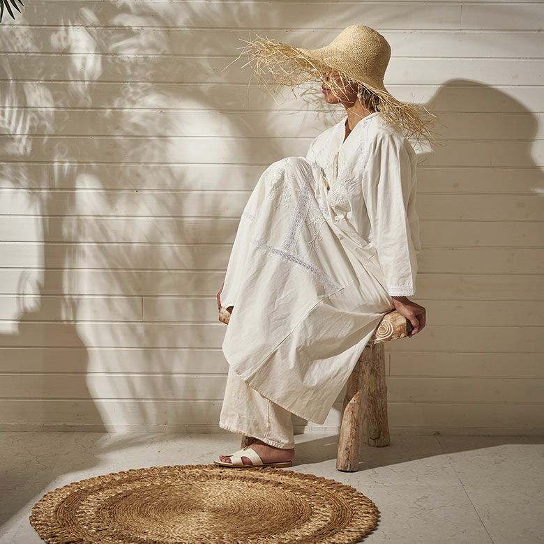 ハット 帽子 麦わら帽子 ラフィア 頭周り 約56cm レディース メンズ