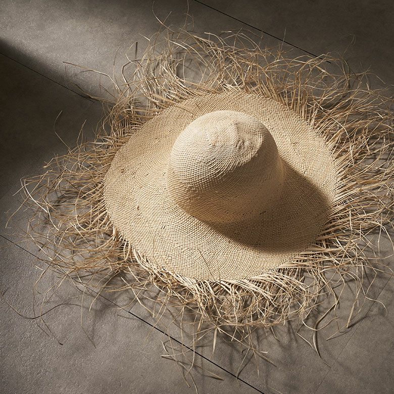 ハット 帽子 麦わら帽子 ラフィア 頭周り 約56cm レディース メンズ