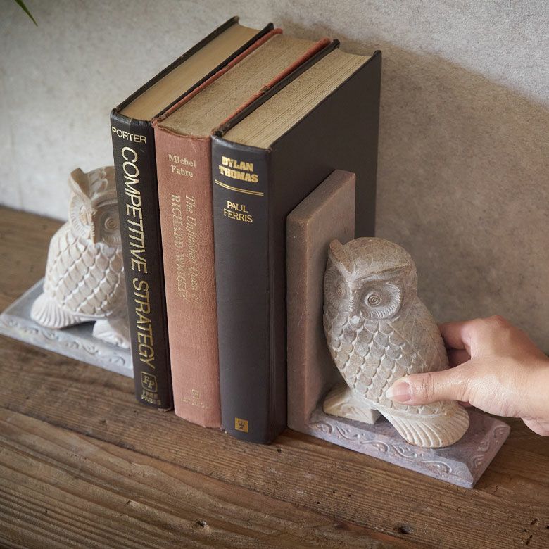 ブックエンド ストーン 天然石 本立て ブックスタンド 約 W 13cm D 7cm