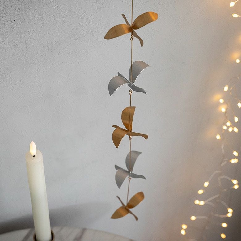 ガーランドハトオーナメントブリキ約幅5cm高さ37.5cmクリスマスハロウィンデコレーション飾りつけ吊り下げクリスマスオーナメントパーティークリスマスデコレーションおしゃれ北欧シンプルインテリアリゾート雑貨アジアン[94750]