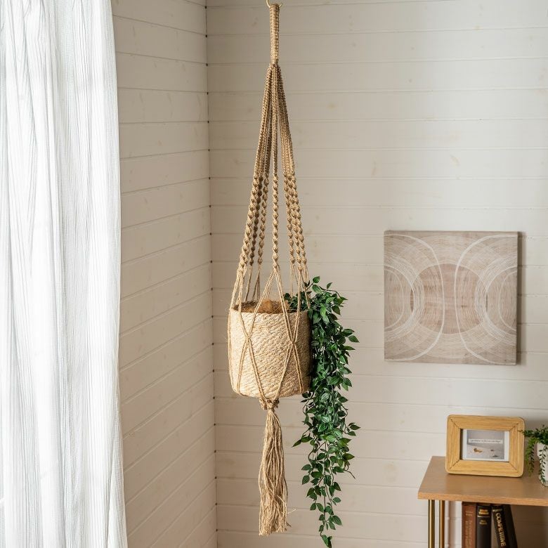 プラントハンガー ハンギングプランター ジュート 麻 マクラメ 約 W