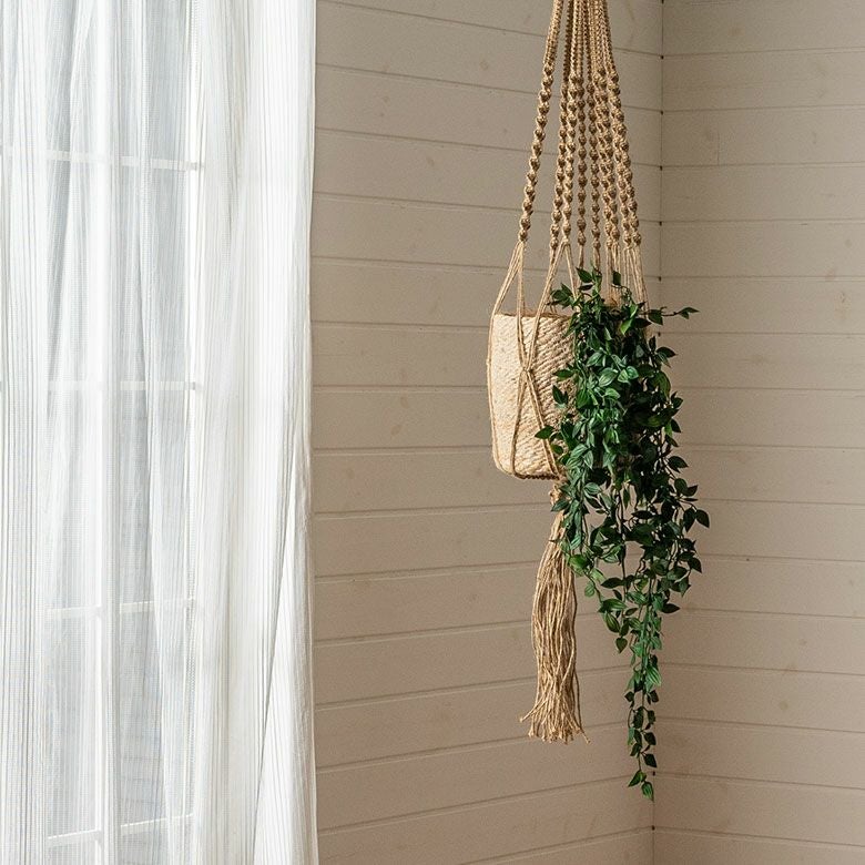 プラントハンガー ハンギングプランター ジュート 麻 マクラメ 約 W