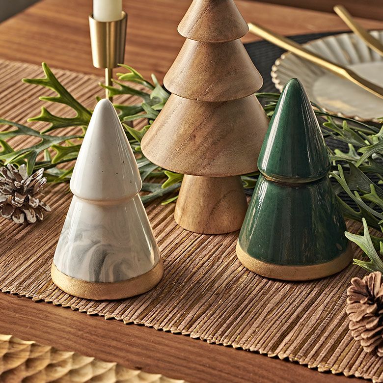 ツリー オブジェ セラミック Sサイズ 約 W 8cm D 8cm H 14cm