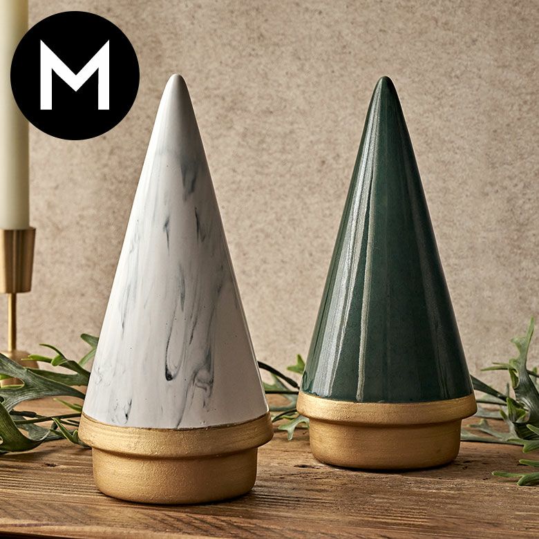 ツリー オブジェ セラミック Mサイズ 約 W 10cm D 10cm H 21cm