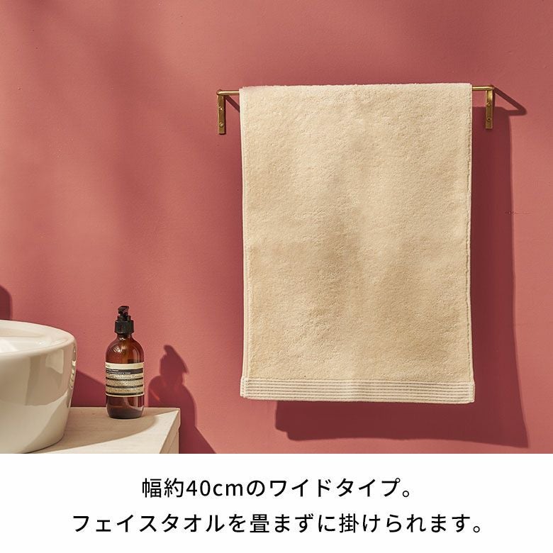 タオルハンガー 真鍮 シンプル Mサイズ 約 W 40cm D 6.5cm H 6cm