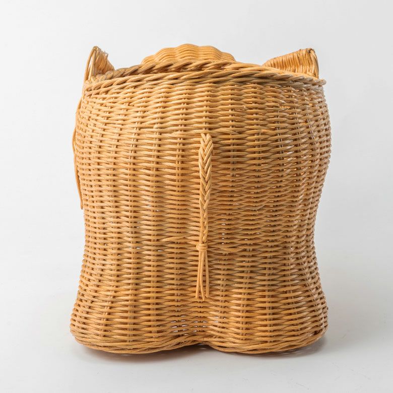 プランターカバー 象 象さん 籐 ラタン 6号鉢 約 W 38cm D 25cm H 26cm
