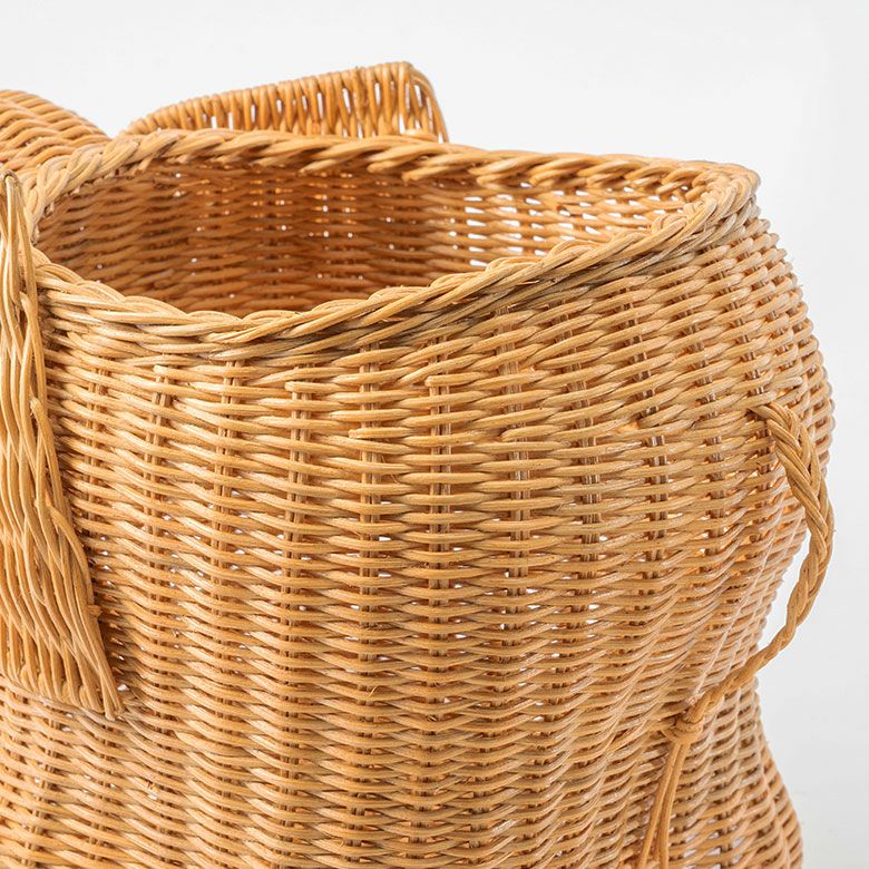 プランターカバー 象 象さん 籐 ラタン 6号鉢 約 W 38cm D 25cm H 26cm