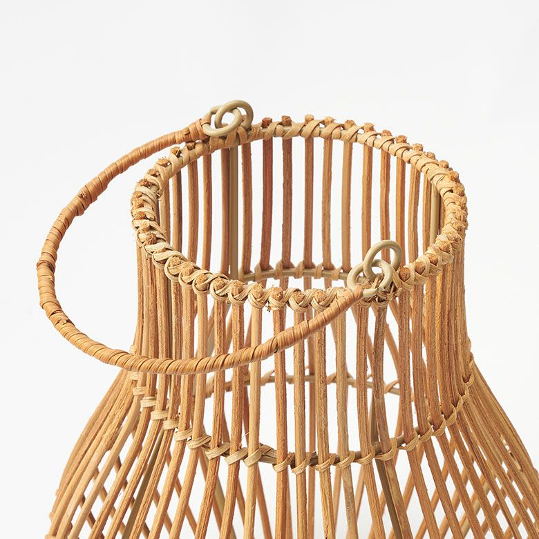 ランタン 籐 ラタン ガラス 手持ち付き ライト ケース カバー ホルダー