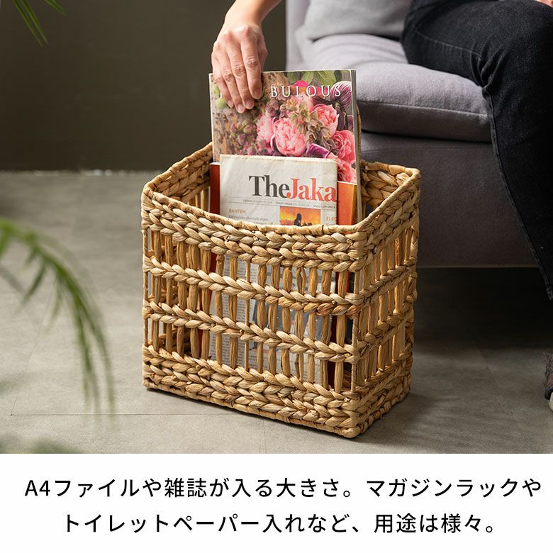 バスケット ウォーターヒヤシンス Lサイズ かご かごバスケット 約 W