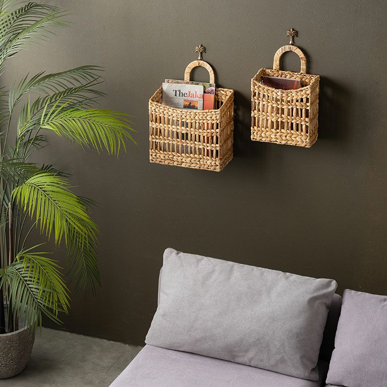 バスケット ウォーターヒヤシンス Lサイズ かご かごバスケット 約 W