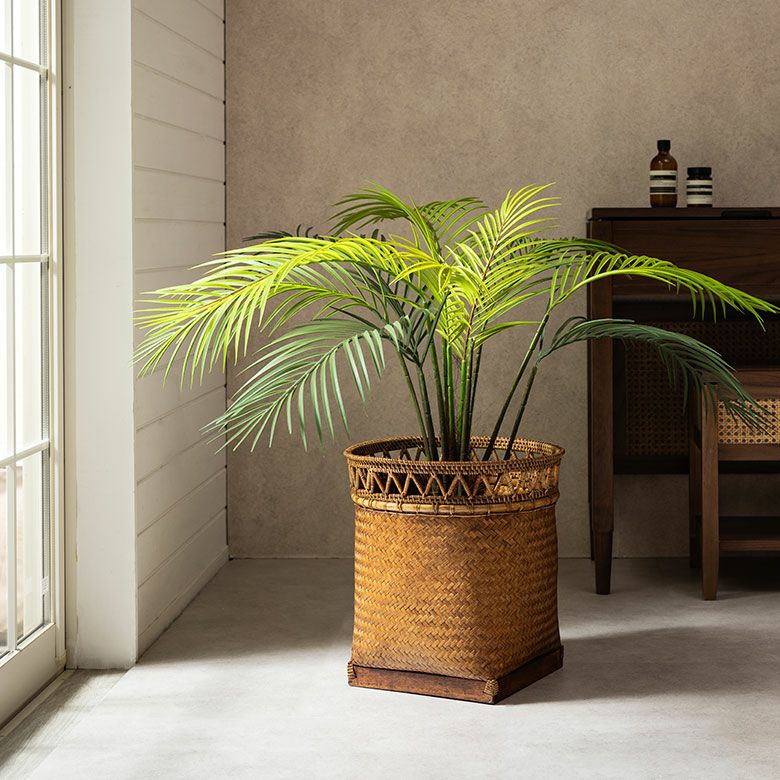 バスケット かご 約 20L 8号 Lサイズ ラタン バンブー 籐 竹 深型 約 W