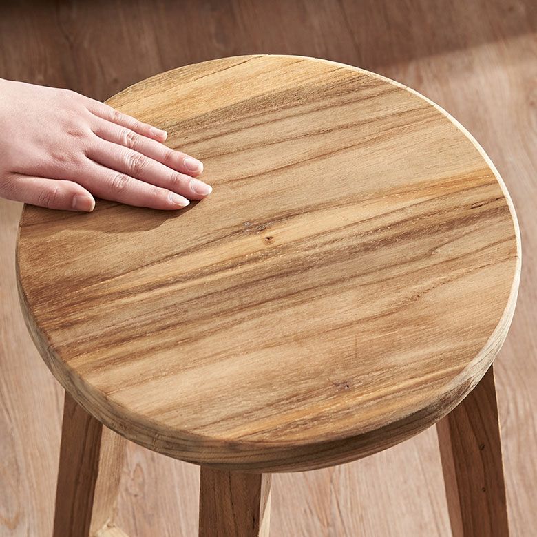 スツール チークウッド 天然木 木製 ハイタイプ 古材 約 W 40cm D 40cm