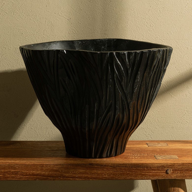 ボウル木製チークウッドトレイトレー約W27cmD22cmH20cmウッドボウルデコレーショントレイダイニングテーブルディスプレイアート収納小物入れナチュラルフルーツバスケットオブジェおしゃれ北欧リゾート雑貨インテリアアジアン[14055]