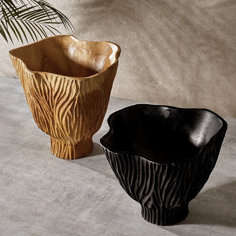 ボウル木製チークウッドトレイトレー約W27cmD22cmH20cmウッドボウルデコレーショントレイダイニングテーブルディスプレイアート収納小物入れナチュラルフルーツバスケットオブジェおしゃれ北欧リゾート雑貨インテリアアジアン[14055]