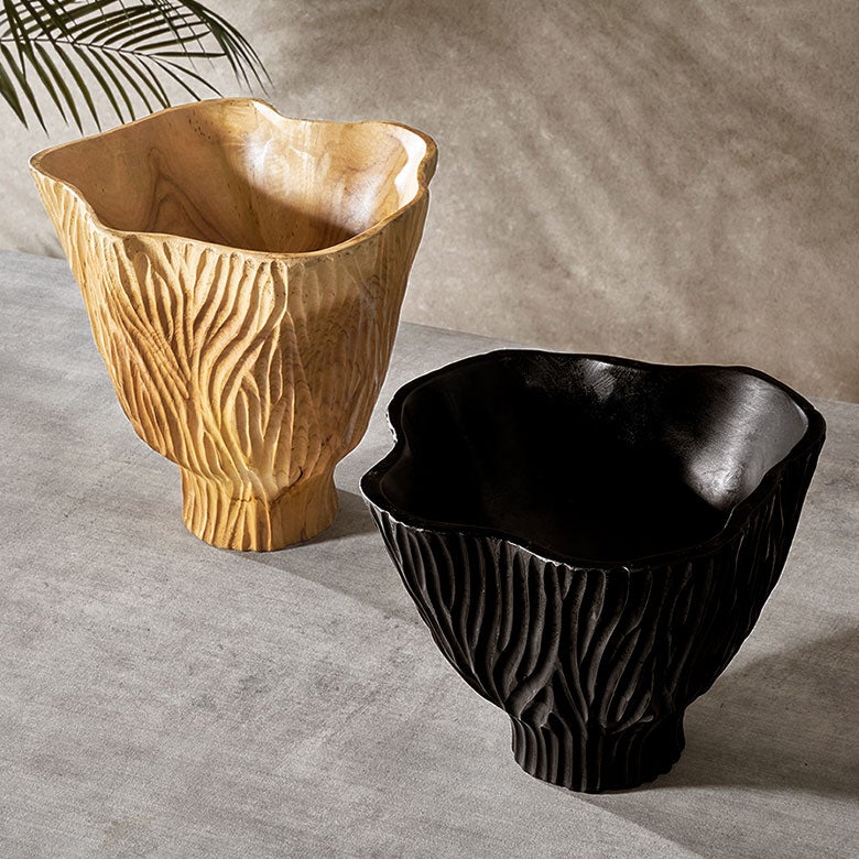 ボウル木製チークウッドトレイトレー約W27cmD22cmH20cmウッドボウルデコレーショントレイダイニングテーブルディスプレイアート収納小物入れナチュラルフルーツバスケットオブジェおしゃれ北欧リゾート雑貨インテリアアジアン[14055]