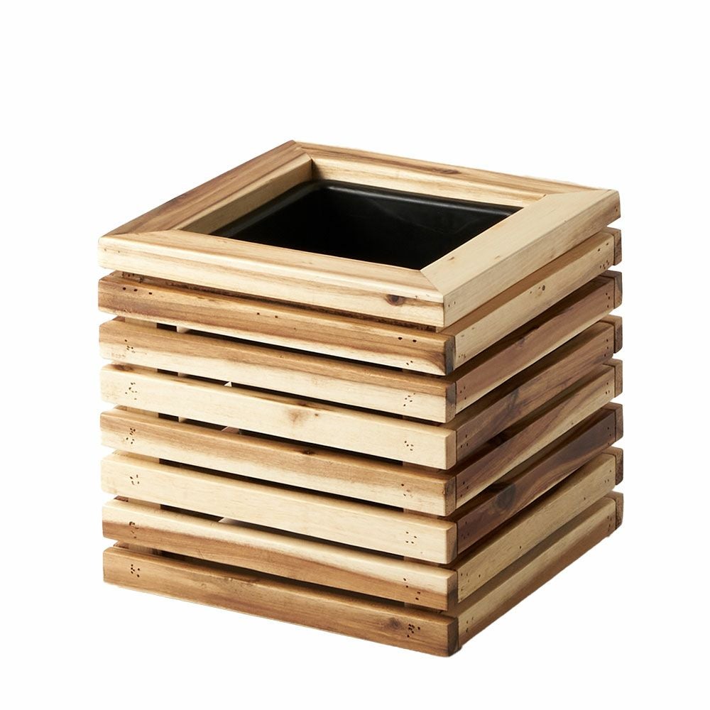 プランターカバー プランターボックス 木製 ウッド 天然木 アカシア S