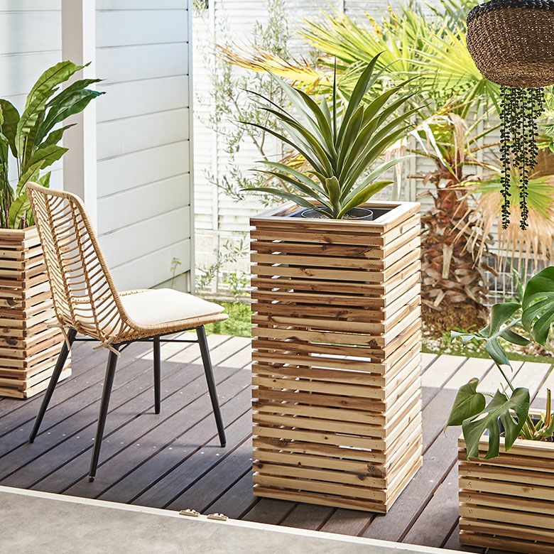 プランターカバー プランターボックス 木製 ウッド 天然木 アカシア M