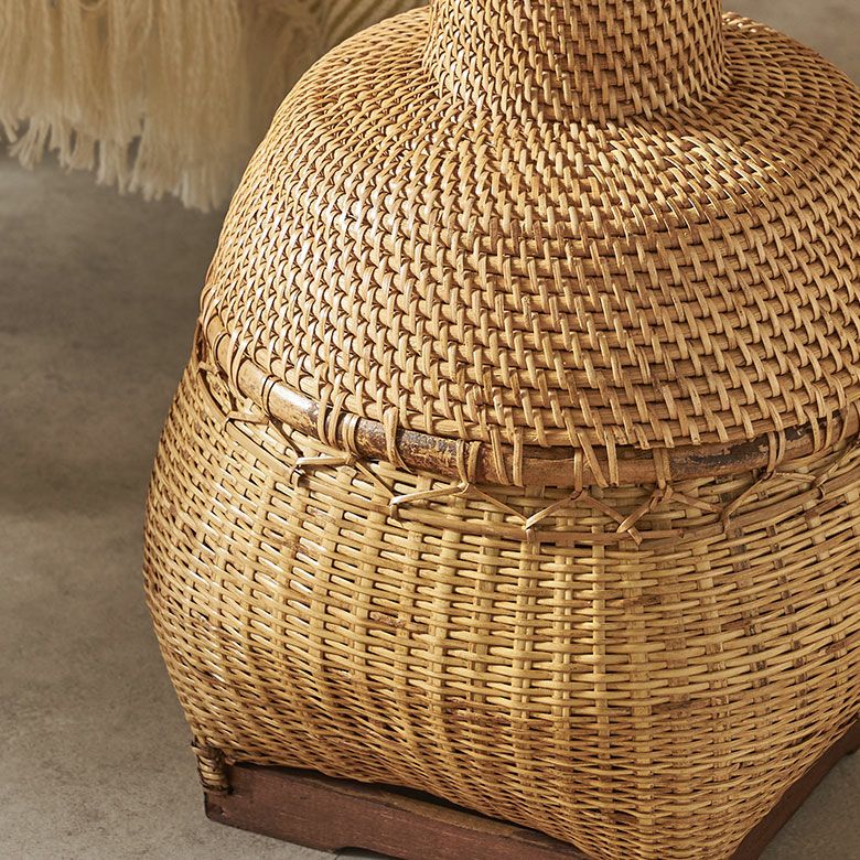 バスケット かご バンブー 竹 深型 壺 つぼ 約 W 29cm D 29cm H 40cm