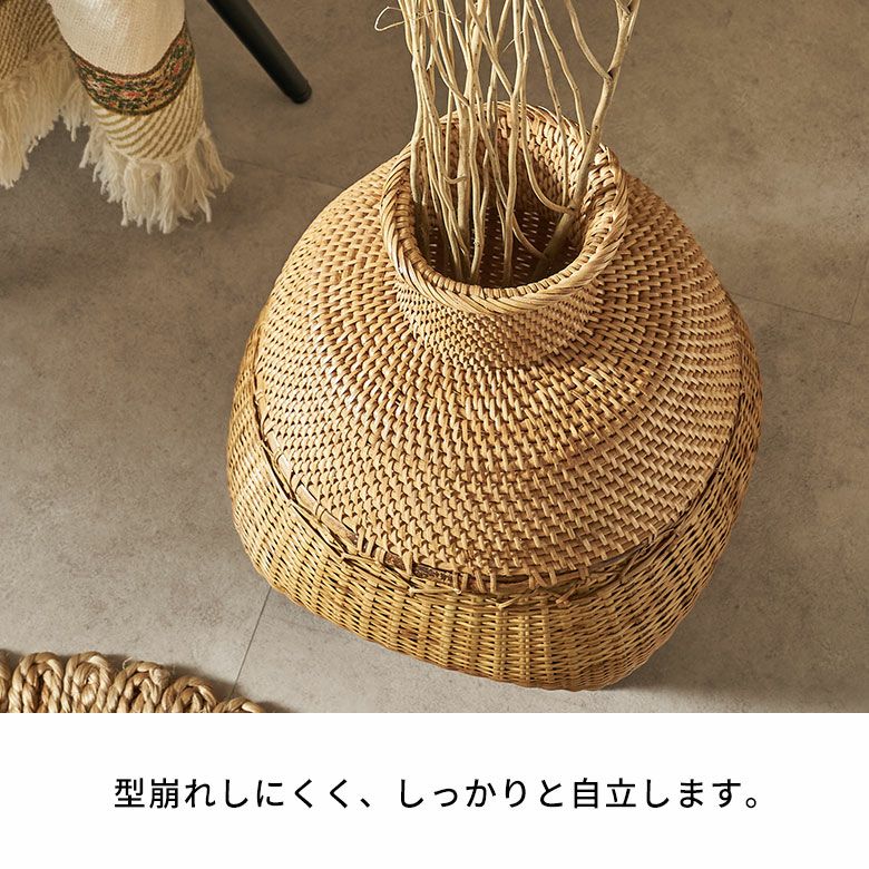 バスケット かご バンブー 竹 深型 壺 つぼ 約 W 29cm D 29cm H 40cm