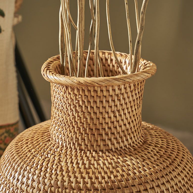 バスケット かご バンブー 竹 深型 壺 つぼ 約 W 29cm D 29cm H 40cm