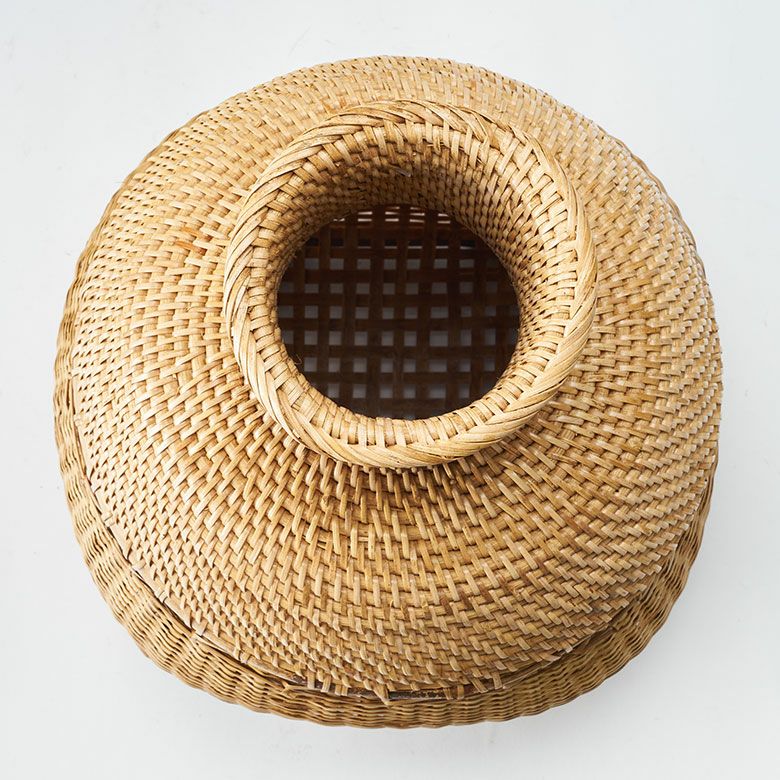 バスケット かご バンブー 竹 深型 壺 つぼ 約 W 29cm D 29cm H 40cm