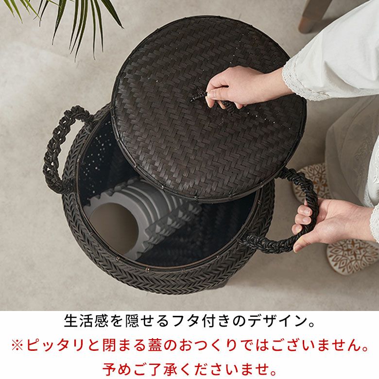 バスケット かご 約 37L バンブー 竹 深型 約 W 30cm D 30cm H 58cm