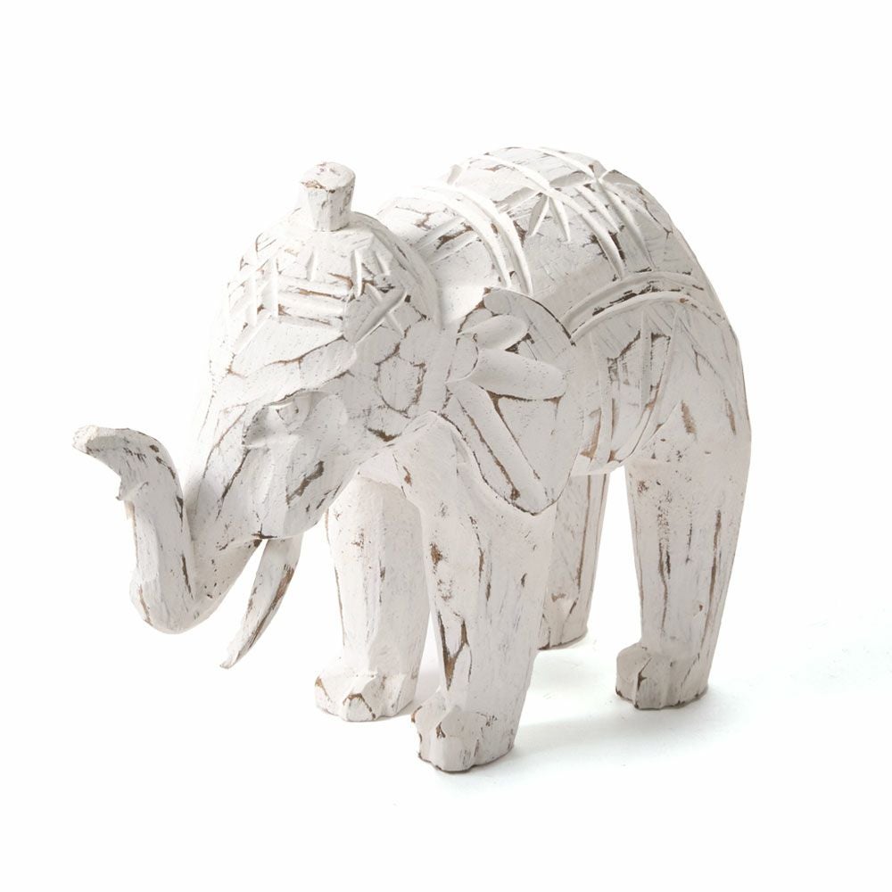 幸運のシンボル木彫り象オブジェ Sサイズ 3カラー展開 約W16×D6×H15cm