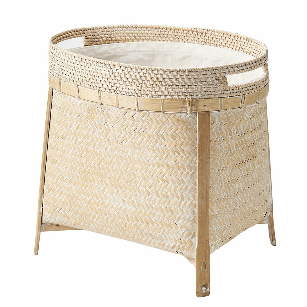 バスケット かご 約 48L Lサイズ ラタン バンブー 籐 竹 深型 約 W