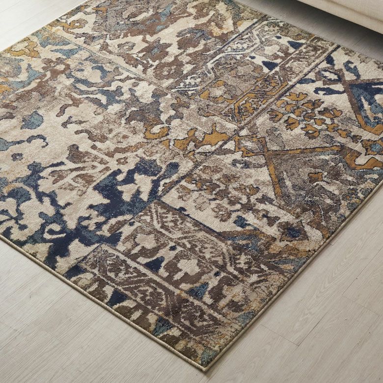 ラグ ラグマット 約 185×185cm 正方形 エジプト製 ペルシャ 絨毯風