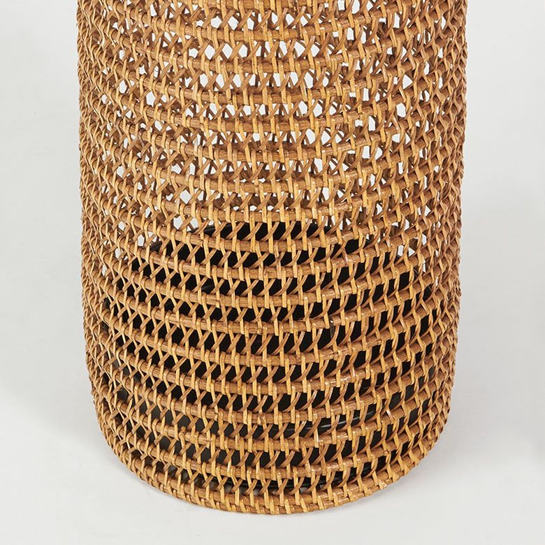 傘立てラタン金属石筒形受け皿付き長傘傘立傘たて傘置き約W19cmD19cmH55cmスリムコンパクト傘立て置きかさ立て傘スタンドナチュラル傘収納玄関収納屋内室内省スペース折りたたみ傘おしゃれ北欧リゾート雑貨インテリアアジアン[14144]